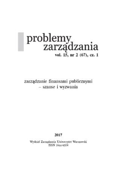 Problemy Zarządzania. Vol. 15 (2017) nr 2, t. 1