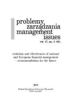 Problemy Zarządzania. Vol. 17 (2019) nr 3