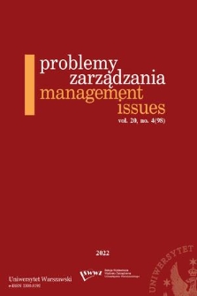 Problemy Zarządzania. Vol. 20, 2022, nr 4