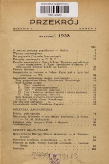 Przekrój : miesięcznik poświęcony sprawom Polski. 1938, nr 1 + wkładki