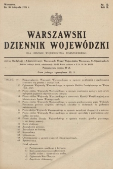 Warszawski Dziennik Wojewódzki : dla obszaru Województwa Warszawskiego. 1928, nr 12