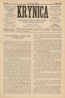 Krynica : pismo poświęcone sprawom polskich zdrojowisk. 1887, nr 5