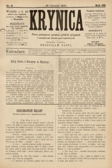 Krynica : pismo poświęcone sprawom polskich zdrojowisk. 1887, nr 6