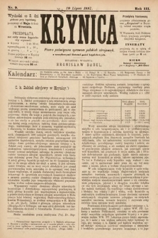 Krynica : pismo poświęcone sprawom polskich zdrojowisk. 1887, nr 9