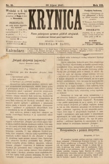 Krynica : pismo poświęcone sprawom polskich zdrojowisk. 1887, nr 11