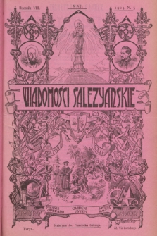 Wiadomości Salezyańskie : przegląd dzieł x. Bosko. R.8, 1904, Nr 5