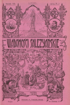 Wiadomości Salezyańskie : przegląd dzieł x. Bosko. R.8, 1904, Nr 7