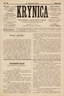 Krynica : pismo poświęcone sprawom polskich zdrojowisk. 1887, nr 15