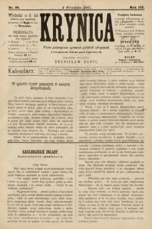 Krynica : pismo poświęcone sprawom polskich zdrojowisk. 1887, nr 16