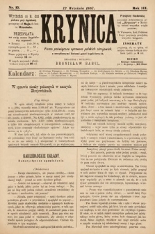 Krynica : pismo poświęcone sprawom polskich zdrojowisk. 1887, nr 17