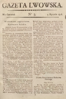Gazeta Lwowska. 1816, nr 3