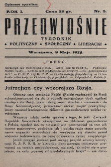 Przedwiośnie : tygodnik polityczny, społeczny, literacki. 1925, nr 3