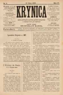 Krynica : pismo poświęcone sprawom polskich zdrojowisk. 1888, nr 3