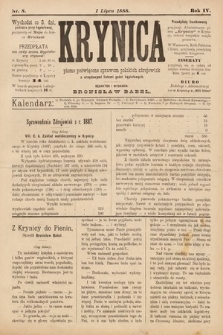 Krynica : pismo poświęcone sprawom polskich zdrojowisk. 1888, nr 8