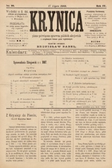 Krynica : pismo poświęcone sprawom polskich zdrojowisk. 1888, nr 10