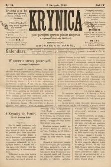 Krynica : pismo poświęcone sprawom polskich zdrojowisk. 1888, nr 12