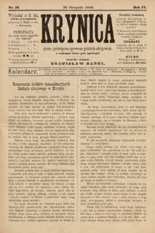 Krynica : pismo poświęcone sprawom polskich zdrojowisk. 1888, nr 15