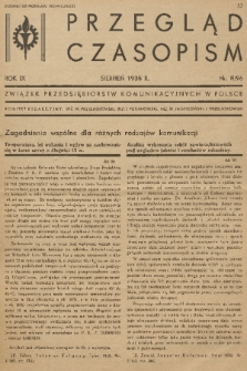 Przegląd Czasopism : dodatek do Przeglądu Technicznego. R. 9, 1938, nr 96