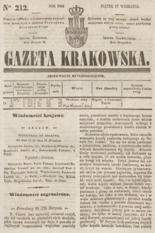 Gazeta Krakowska. 1841, nr 212