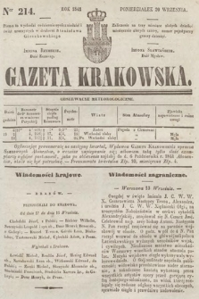 Gazeta Krakowska. 1841, nr 214