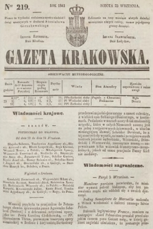 Gazeta Krakowska. 1841, nr 219