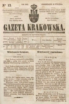 Gazeta Krakowska. 1843, nr 12