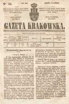 Gazeta Krakowska. 1843, nr 34