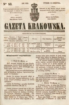 Gazeta Krakowska. 1843, nr 83