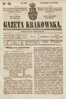 Gazeta Krakowska. 1843, nr 85