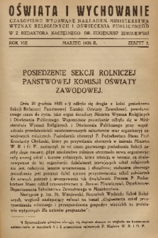 Oświata i Wychowanie : czasopismo wydawane nakładem Ministerstwa Wyznań Religijnych i Oświecenia Publicznego. R. 8, 1936, nr 3