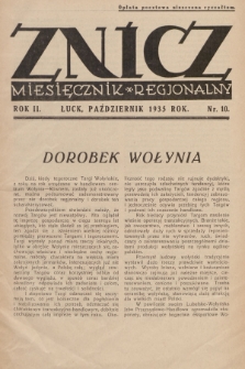 Znicz : miesięcznik regjonalny. R.2, 1935, Nr 10