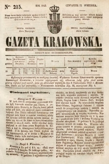 Gazeta Krakowska. 1843, nr 215