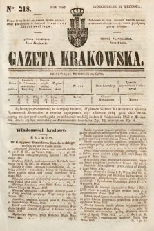 Gazeta Krakowska. 1843, nr 218