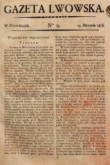 Gazeta Lwowska. 1816, nr 9