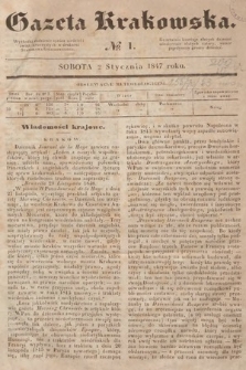 Gazeta Krakowska. 1847, nr 1