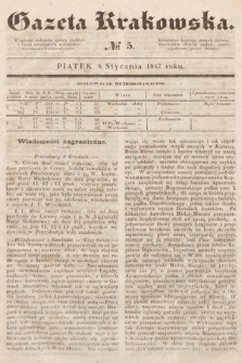 Gazeta Krakowska. 1847, nr 5