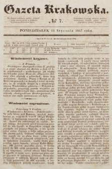 Gazeta Krakowska. 1847, nr 7
