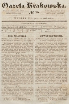 Gazeta Krakowska. 1847, nr 20