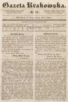 Gazeta Krakowska. 1847, nr 21