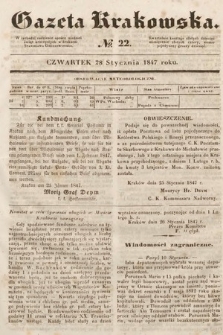Gazeta Krakowska. 1847, nr 22