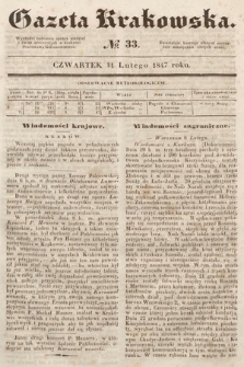 Gazeta Krakowska. 1847, nr 33