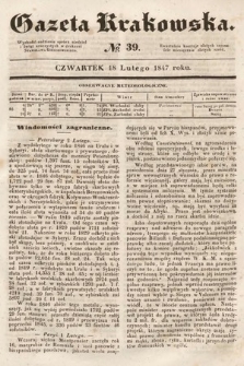 Gazeta Krakowska. 1847, nr 39