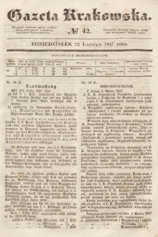 Gazeta Krakowska. 1847, nr 42