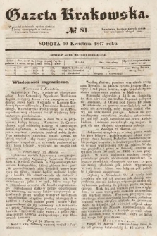 Gazeta Krakowska. 1847, nr 81
