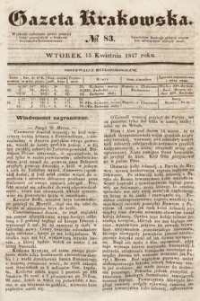 Gazeta Krakowska. 1847, nr 83