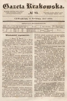 Gazeta Krakowska. 1847, nr 85