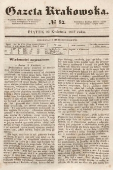 Gazeta Krakowska. 1847, nr 92