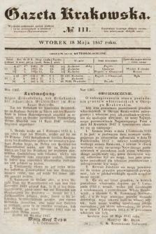 Gazeta Krakowska. 1847, nr 111