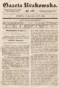Gazeta Krakowska. 1847, nr 137
