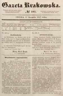 Gazeta Krakowska. 1847, nr 181